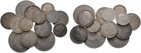 Württemberg. Wilhelm I. 1816-1864. Lot (15 Stücke): 20 Kreuzer 1818, Doppelgulden 1824 und 1825, Kronentaler 1825, Gulden 1841 Regierungsjubiläum, Gul...