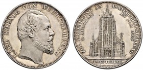 Württemberg. Karl 1864-1891. "Doppeltaler" 1869. Ulmer Münster. KR 15a, AKS 131, J. 87, Thun 442, Kahnt 595. 37,21 g minimale Kratzer, vorzüglich-Stem...