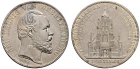 Württemberg. Karl 1864-1891. "Doppeltaler" 1869. Ulmer Münster. KR 15a, AKS 131, J. 87, Thun 442, Kahnt 595. 37,17 g Kratzer, kleine Randfehler, sonst...