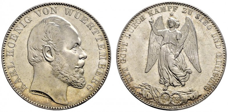 Württemberg. Karl 1864-1891. Siegestaler 1871. KR 114, AKS 132, J. 86, Thun 443,...