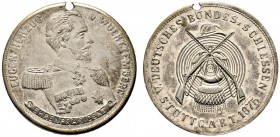 Württemberg. Herzog Wilhelm Eugen (IV). 1846-1877, Sohn von Herzog Eugen (III.) Erdmann. 1874 vermählt mit Wera Konstantinowna. Tragbare, versilberte ...