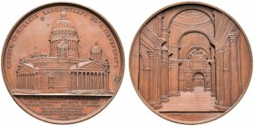 MEDAILLEURE. Jacques Wiener (1815-1899). Bronzemedaille 1858. Auf die Einweihung der St. Isaaks-Kathedrale in St. Petersburg. Außenansicht / Innenansi...