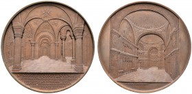 MEDAILLEURE. Jacques Wiener (1815-1899). Bronzemedaille 1849. Auf die Kathedrale St. Sophia (Hagia Sophia) in Konstantinopel. Innenansicht der Kathedr...