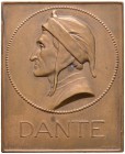 Personenmedaillen und -plaketten von Mayer und Wilhelm, Stuttgart. Einseitige Bronzeplakette o.J. Auf den italienischen Dichter und Philosoph Dante Al...