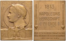 Personenmedaillen und -plaketten von Mayer und Wilhelm, Stuttgart. Bronzeplakette 1913. Auf die Einweihungsfeier des Völkerschlacht-Denkmals zu Leipzi...