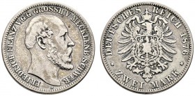 Silbermünzen des Kaiserreiches. Mecklenburg-Schwerin. Friedrich Franz II. 1842-1883. 2 Mark 1876 A. Ein zweites Exemplar. J. 84. schön-sehr schön/schö...