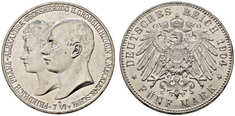 Silbermünzen des Kaiserreiches. Mecklenburg-Schwerin. Friedrich Franz IV. 1897-1...