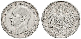 Silbermünzen des Kaiserreiches. Oldenburg. Friedrich August 1900-1918. 2 Mark 1900 A. J. 94. sehr schön