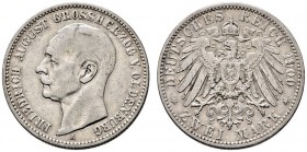 Silbermünzen des Kaiserreiches. Oldenburg. Friedrich August 1900-1918. 2 Mark 1900 A. J. 94. fast sehr schön