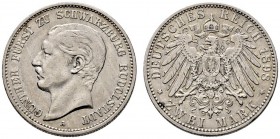 Silbermünzen des Kaiserreiches. Schwarzburg-Rudolstadt. Günther Victor 1890-1918. 2 Mark 1898 A. J. 167. sehr schön