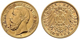 Reichsgoldmünzen. Baden. Friedrich I. 1852-1907. 10 Mark 1897 G. J. 188. sehr schön-vorzüglich