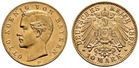 Reichsgoldmünzen. Bayern. Otto 1886-1913. 10 Mark 1893 D. J. 199. vorzüglich