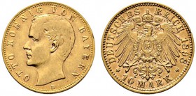 Reichsgoldmünzen. Bayern. Otto 1886-1913. 10 Mark 1898 D. J. 199. minimale Randfehler, sehr schön/sehr schön-vorzüglich