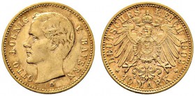 Reichsgoldmünzen. Bayern. Otto 1886-1913. 10 Mark 1902 D. J. 201. besserer Jahrgang, sehr schön/vorzüglich