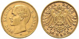 Reichsgoldmünzen. Bayern. Otto 1886-1913. 10 Mark 1909 D. J. 201. sehr schön-vorzüglich