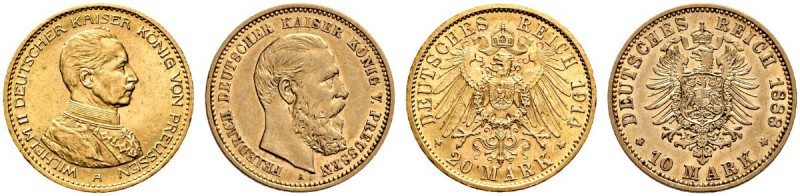 Reichsgoldmünzen. Preußen. Wilhelm II. 1888-1918. 20 Mark 1914 A. Uniform. J. 25...