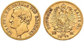 Reichsgoldmünzen. Sachsen. Johann 1854-1873. 10 Mark 1873 E. J. 257. schön-sehr schön/sehr schön