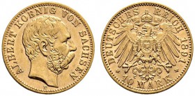 Reichsgoldmünzen. Sachsen. Albert 1873-1902. 10 Mark 1891 E. J. 263. sehr schön-vorzüglich