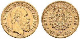 Reichsgoldmünzen. Württemberg. Karl 1864-1891. 10 Mark 1876 F. J. 292. sehr schön