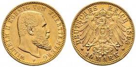 Reichsgoldmünzen. Württemberg. Wilhelm II. 1891-1918. 10 Mark 1893 F. J. 295. sehr schön-vorzüglich