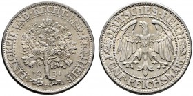 Weimarer Republik. 5 Reichsmark 1931 F. Eichbaum. J. 331. vorzüglich