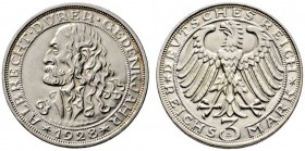 Weimarer Republik. 3 Reichsmark 1928 D. Dürer. J. 332. vorzüglich