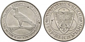 Weimarer Republik. 5 Reichsmark 1930 A. Rheinlandräumung. J. 346. prägefrisch