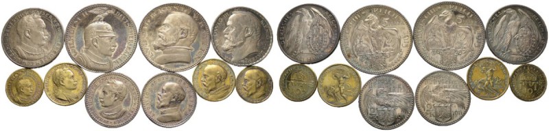 Münzproben des Deutschen Reiches. BAYERN (Ludwig III.) und PREUSSEN (Wilhelm II....