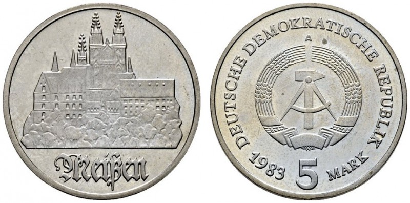 Deutsche Demokratische Republik. 5 Mark 1983. Meißen. J. 1543. Polierte Platte-o...