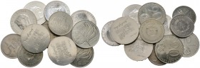 Deutsche Demokratische Republik. 12 Stücke: PROBEN diverser Gedenkmünzen. 20 Mark 1967 Humboldt (J. 1520 F1), 10 Mark 1967 Kollwitz (J. 1519 F1), 5 Ma...