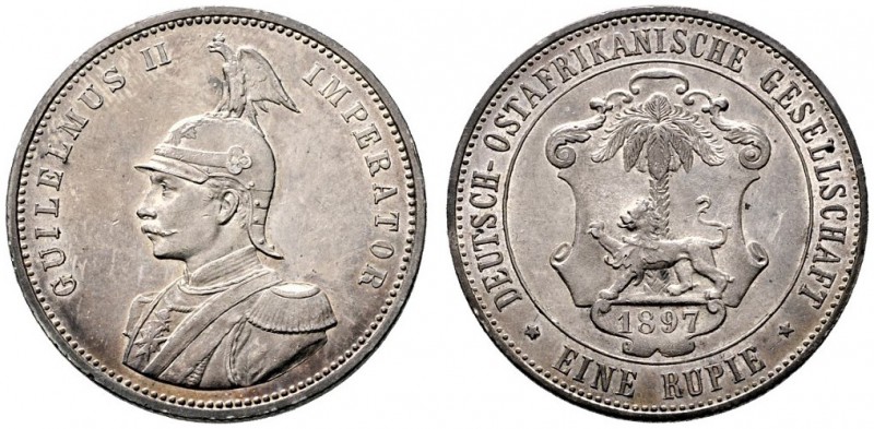 Nebengebiete. Deutsch-Ostafrika. Rupie 1897. J. 713. feine Patina, minimale Krat...