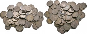 Lots. 95 Stücke: Silbermünzen zu 1/2 Mark (32x) sowie 1 Mark kleiner Adler (24x) bzw. großer Adler (39x). J. 9,16,17. schön-sehr schön, sehr schön, se...