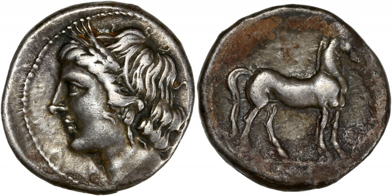 Bruttium, Carthaginian occupation - Ar Half-Shekel - (215-205 BC)
A/ 
R/
Nice ve...