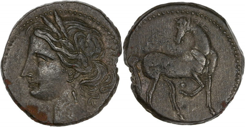 North Africa, Carthage - Bi 1 1/2 Shekel - (203-201 BC)
A/ 
R/
Nice very fine - ...