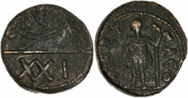 Vandals, Carthage - Ae nummi - (AD 480-533)
A/ KARTHAGO
R/ XXI
Reference: MEC I , 45 
Good very fine -
6.2g - 19.06mm - 1h.