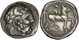 Macedon, Phillip - Ar Tetradrachm (359-336 BC)
A/
R/ ΦΙΛΠΠOΥ
Very fine 
14.04g - 25.75mm - 1h.
