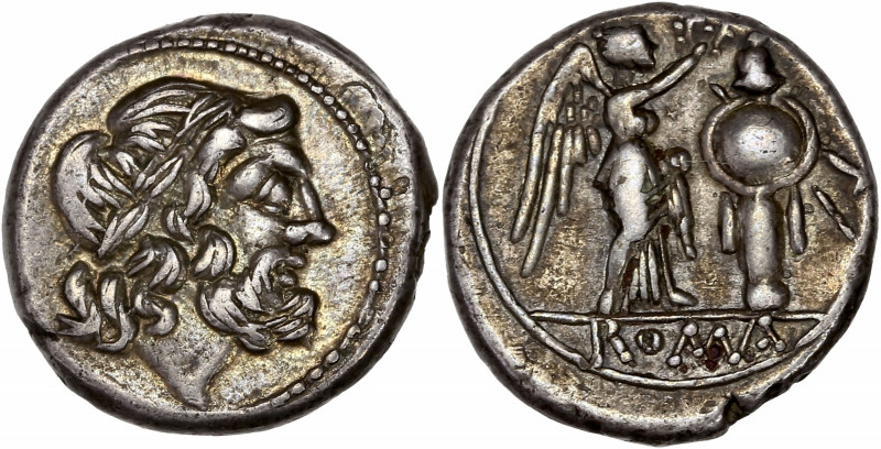 Anonymous - Ar Victoriatus (211 BC) 
A/ -
R/ ROMA
Good very fine - Cabinet tone ...