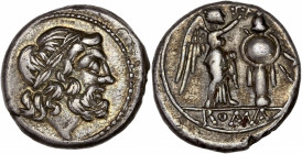 Anonymous - Ar Victoriatus (211 BC) 
A/ -
R/ ROMA
Good very fine - Cabinet tone 
3,31g - 16mm - 4h.
