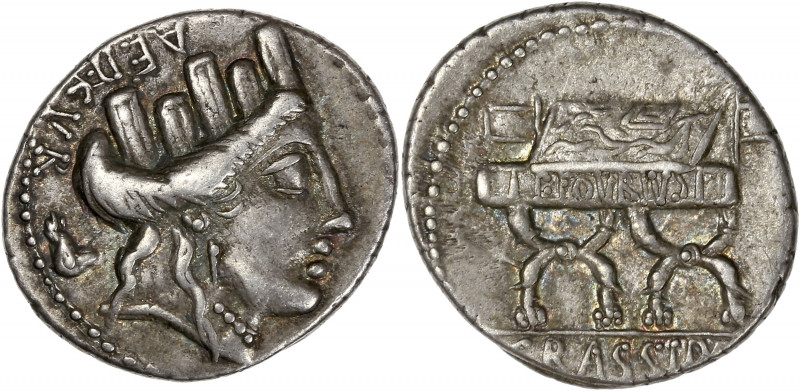P. Furius Crassipes (84 BC) - Ar Denarius - Rome 
A/ AED CVR
R/ P FOVRIVS // CRA...