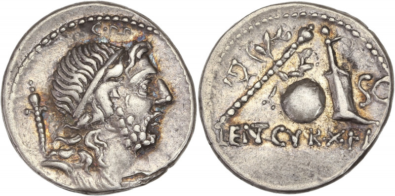 Cn Lentulus (76-75 BC) Ar - Denarius - Rome
A/ -
R/ EX//SC // LENT CVR FL
Good v...