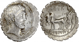 T. Vettius Sabinus (70 BC) Ar - Serrate Denarius - Rome
A/ SABINVS / S.C
R/ IVDEX // T VETTIVS
Very fine 
3.72g - 19.18mm - 7h.