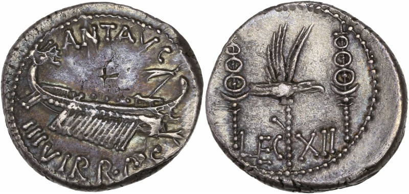 Marc Antony (32-31BC) Ar - Denarius - Military Mint
A/ ANT AVG III VIR R P C
R/ ...