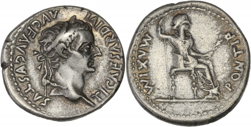 Tiberius (14-37AD ) Ar - Denarius - Lugdunum
A/ TI CAESAR DIVI AVG F AVGVSTVS
R/...