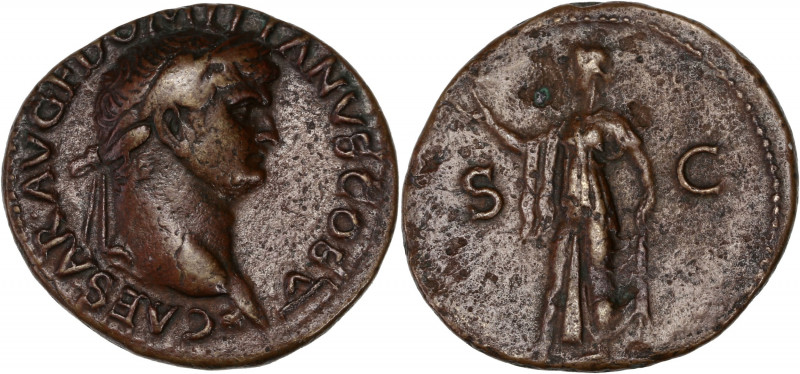 Domitian (69-96AD) Ae - As - Rome
A/ CAESAR AVG F DOMITIANVS COS V
R/ S - C
Very...