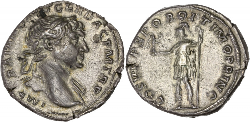 Trajan (98-117AD) Ar - Denarius - Rome
A/ IMP TRAIANO AVG GERM DAC P M TR P
R/ C...