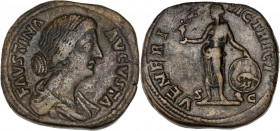 Faustina (138-141 AD) Ae - Sestertius - Rome
A/ FAVSTINA AVGVSTA
R/ VENERI VICTRICI // S-C
Very fine 
22.88g - 30.68mm - 6h.