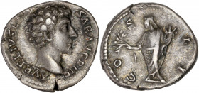 Marcus Aurelius (139-161 AD) Ar - Denarius - Rome
A/ AVRELIVS CAESAR AVG PII F
R/ COS II
Very fine 
3.41g - 18.28mm - 6h.