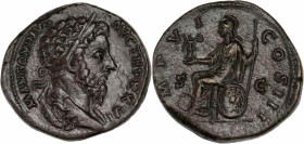 Marcus Aurelius (139-161AD) Ae - Sestertius - Rome
A/ M AANTONINVS AVG TR P XXVI
R/ IMP VI COS III - S-C
Good very fine - varnished 
21.91g - 32.15mm ...