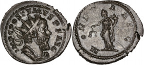 Postumus (260-269AD) Bi Antoninianus - Trier 
A/ IMP C POSTVMVS P F AVG
R/ MONETA AVG
Good very fine 
3.81g - 24.06mm - 6H