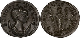 Severina (270-275AD) Bi Antoninianus - Siscia
A/ SEVERINA AVG
R/ CONCORDIAE MILITVM
Extremely fine - lightly toned
3.62g - 22.73mm - 5H